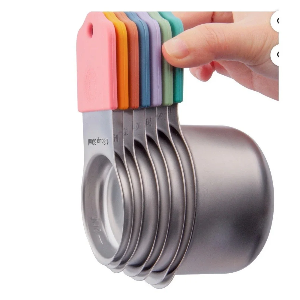 Stainless Steel Magnetic‎ Stackable Collapsible Measuring Cup Set, Set Of 7